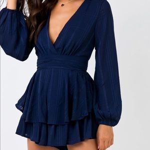 Princess Polly Navy Playsuit